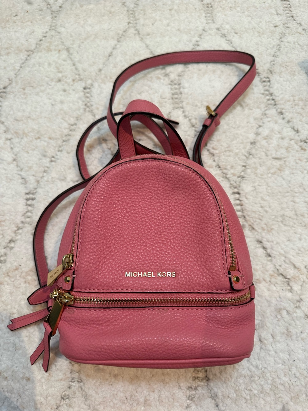 RARE Michael Kors Rhea Pebbled Leather Backpack - Extra Small